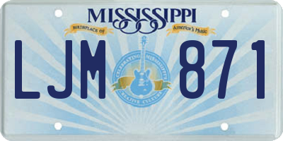 MS license plate LJM871