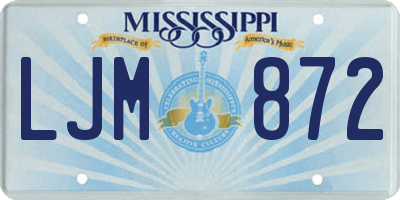 MS license plate LJM872