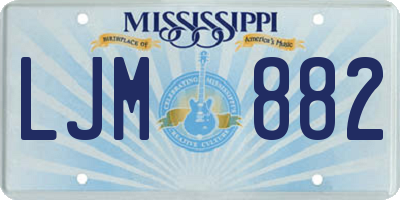 MS license plate LJM882