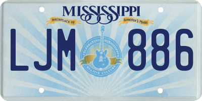MS license plate LJM886