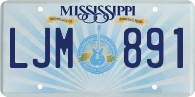 MS license plate LJM891