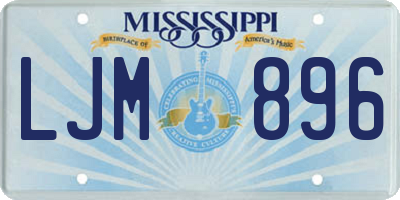 MS license plate LJM896