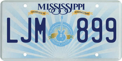 MS license plate LJM899