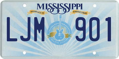 MS license plate LJM901