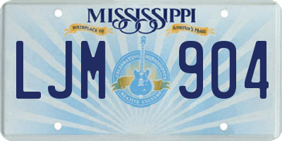 MS license plate LJM904