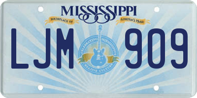 MS license plate LJM909