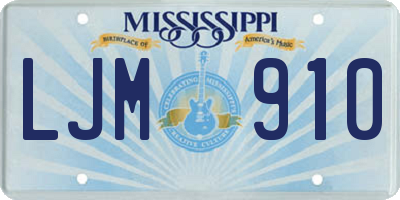 MS license plate LJM910