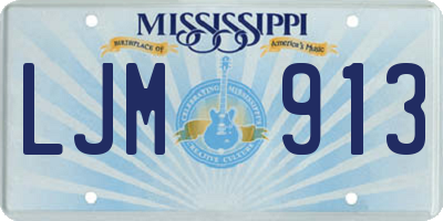 MS license plate LJM913