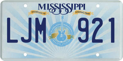 MS license plate LJM921