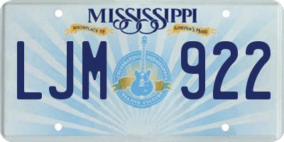MS license plate LJM922