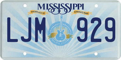 MS license plate LJM929