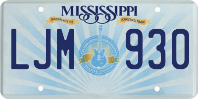 MS license plate LJM930