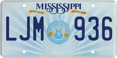MS license plate LJM936