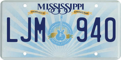 MS license plate LJM940