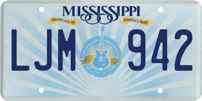 MS license plate LJM942
