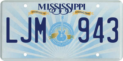MS license plate LJM943