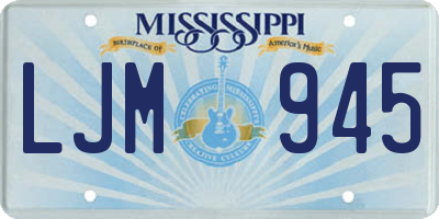 MS license plate LJM945
