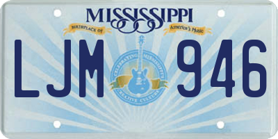 MS license plate LJM946