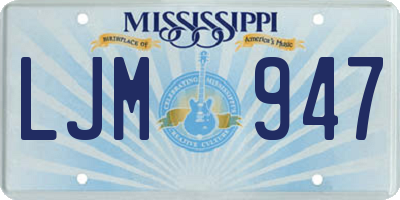 MS license plate LJM947