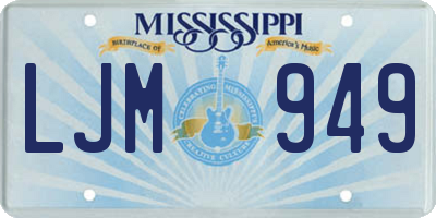 MS license plate LJM949