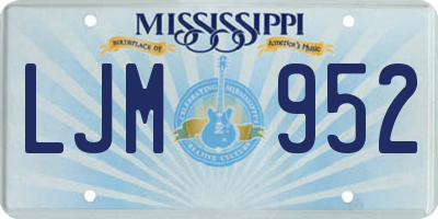 MS license plate LJM952