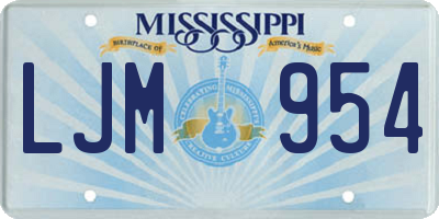 MS license plate LJM954