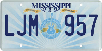 MS license plate LJM957