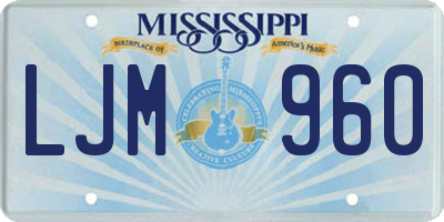 MS license plate LJM960