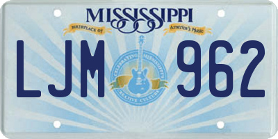 MS license plate LJM962