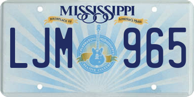 MS license plate LJM965