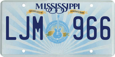 MS license plate LJM966