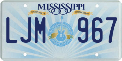 MS license plate LJM967