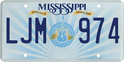 MS license plate LJM974