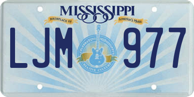 MS license plate LJM977