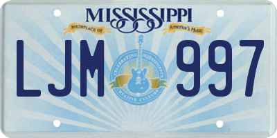 MS license plate LJM997