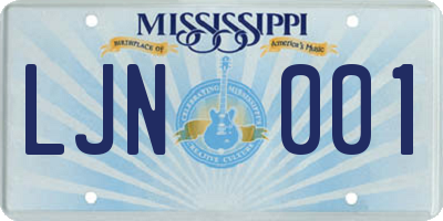 MS license plate LJN001