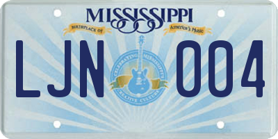MS license plate LJN004
