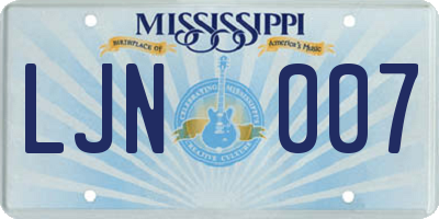 MS license plate LJN007