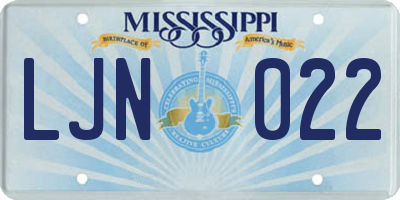 MS license plate LJN022