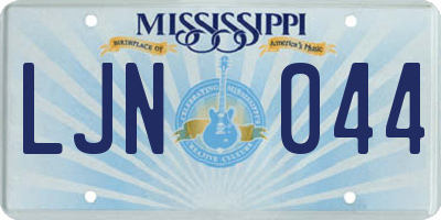 MS license plate LJN044