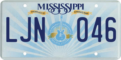MS license plate LJN046
