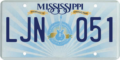 MS license plate LJN051