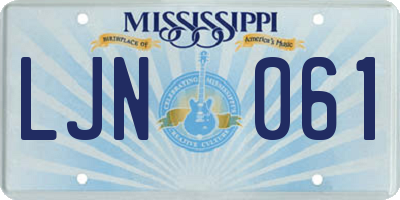 MS license plate LJN061