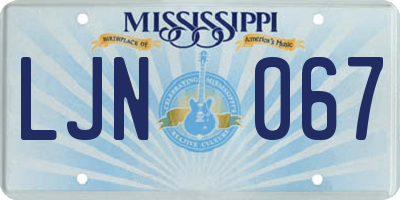 MS license plate LJN067