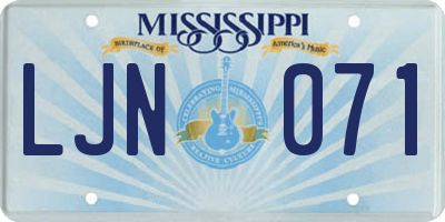 MS license plate LJN071