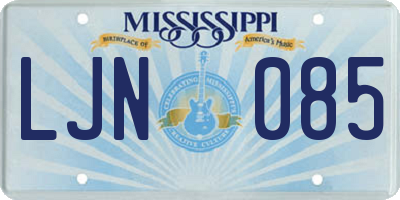 MS license plate LJN085