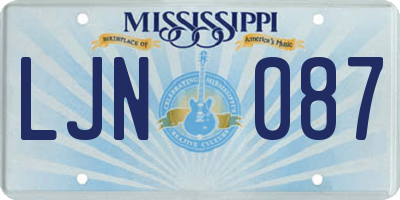 MS license plate LJN087