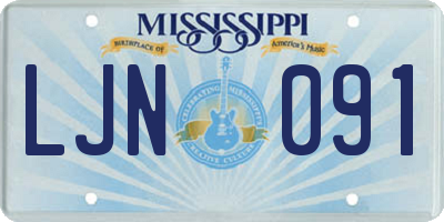 MS license plate LJN091