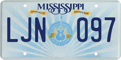 MS license plate LJN097