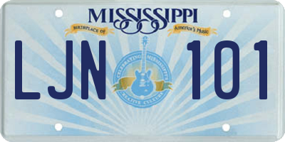 MS license plate LJN101